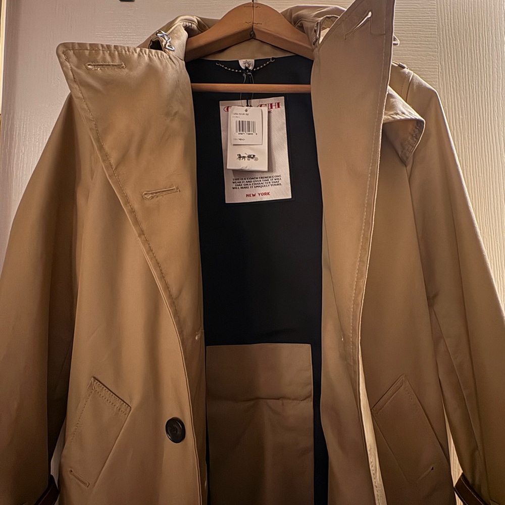 Coach Camel Double-Breasted Trench Coat - Picture 5 of 8